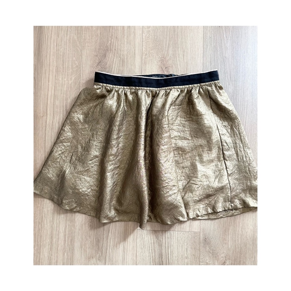 Maison Scotch Metallic Brown Skirt with Black Waistband